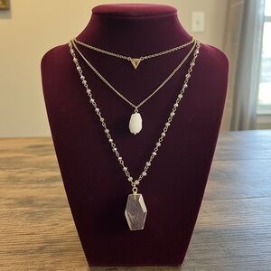 Elegant 3 Layered Statement Necklace Set